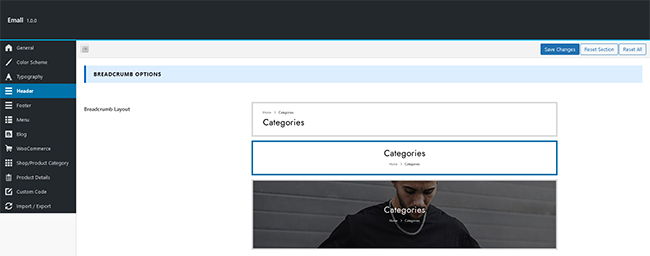 Header Breadcrumb