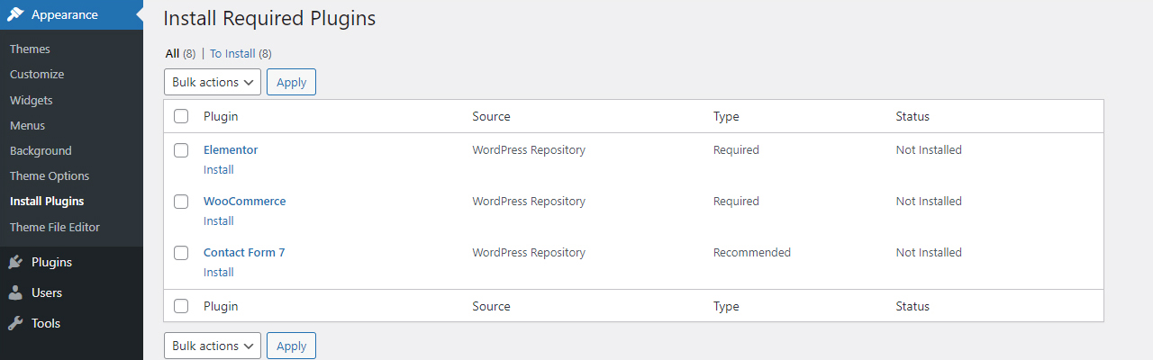 Install Required Plugins